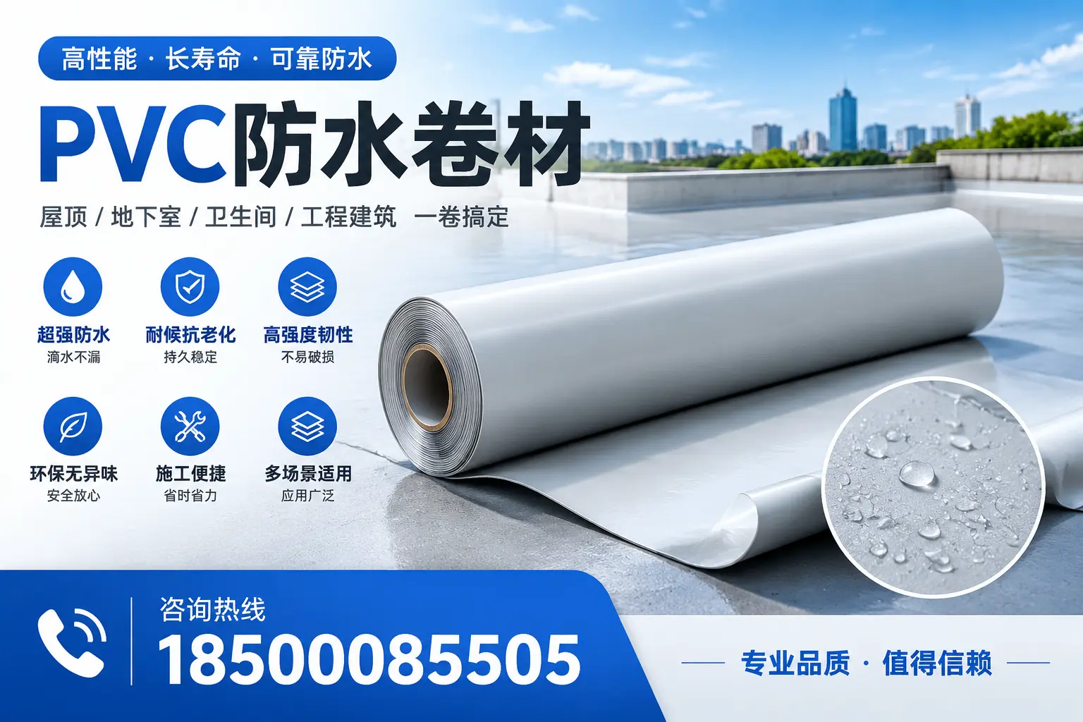 PVC防水卷材的防水效果评测,适合保定的科学依据